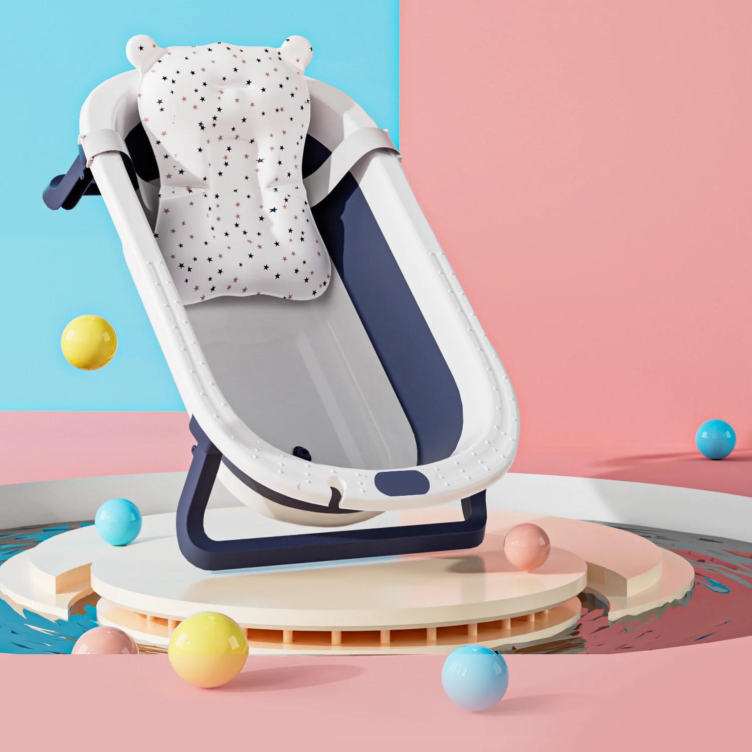 Baignoire pliable pour bébé, baignoire de voyage portable pour nouveau-né, avec coussin de soutien p
