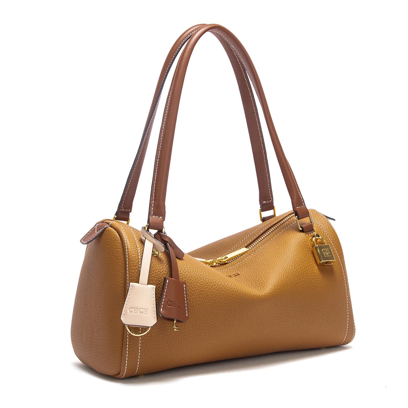 Sac Boston pour femmes automne nouveau sac à bandoulière marron Simple sac à main Texture de haute q
