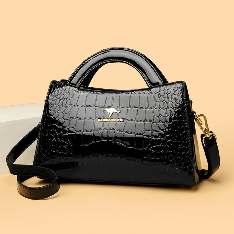 KAIDIFEINIROO marque kangourou Alligator Pu cuir épaule sac à bandoulière pochette sacs à main pour