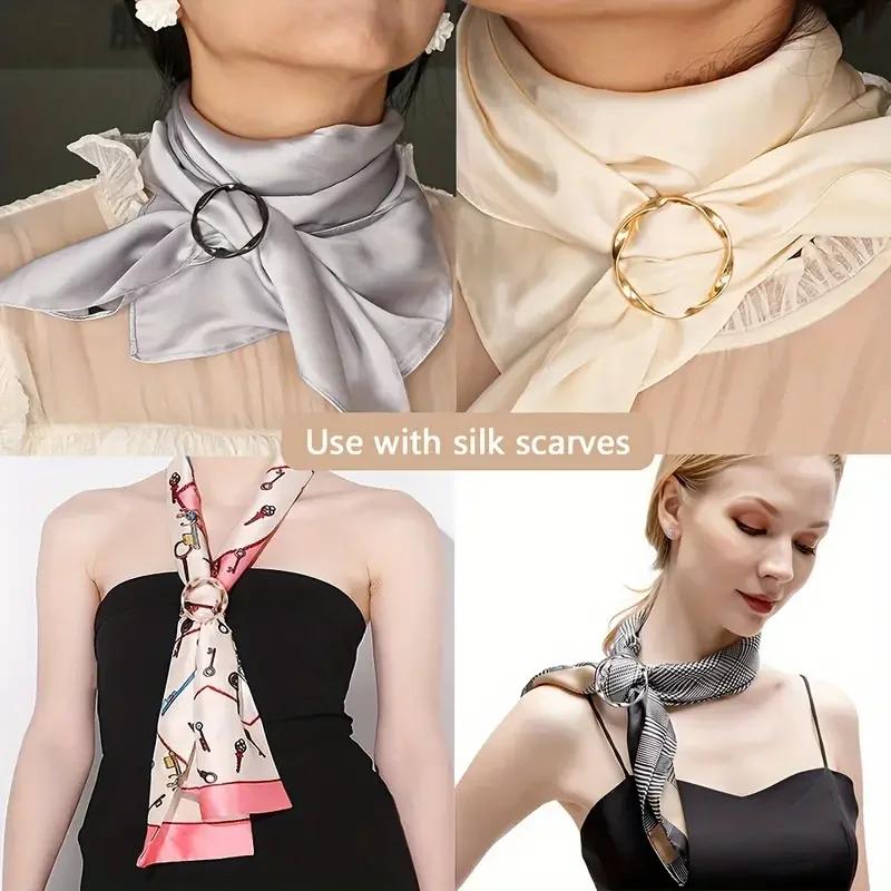 5 pièces/ensemble chemise polyvalente anneau boucle de ceinture ceinture et écharpe ajusteur ceintur