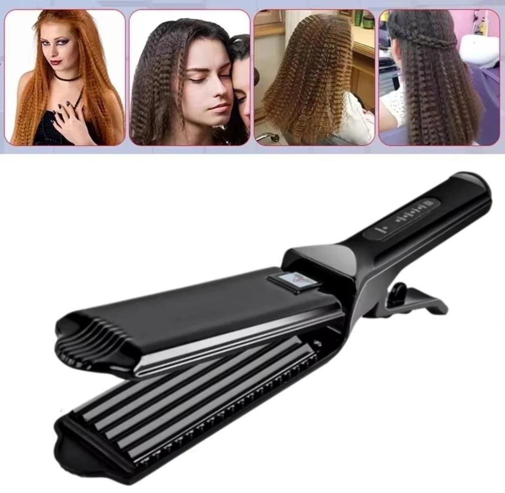 Fer à friser professionnel pour cheveux volumineux, fer à onduler, fer à friser pour coiffure bouclé