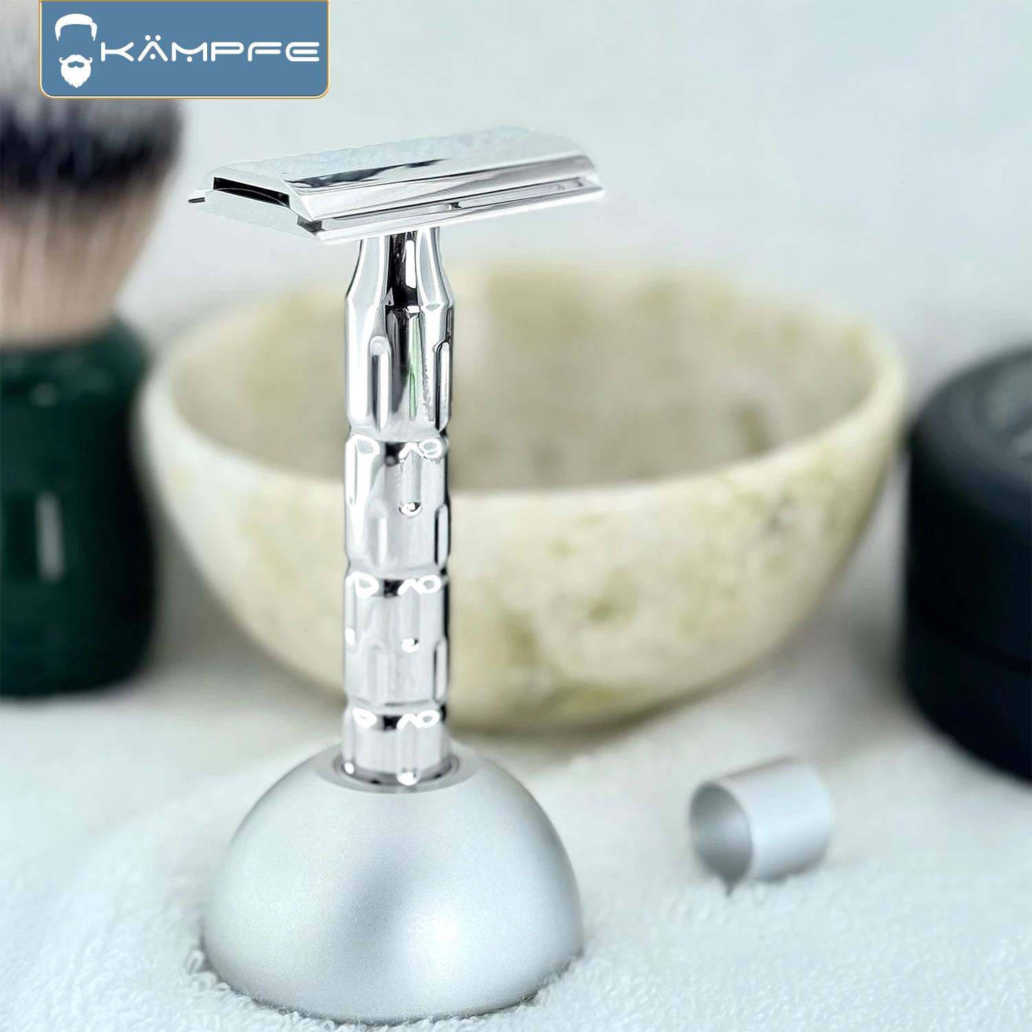 Rasoir de sécurité manuel KAMPFE en acier inoxydable 316L pour homme, cadeau pour petit ami ou père,