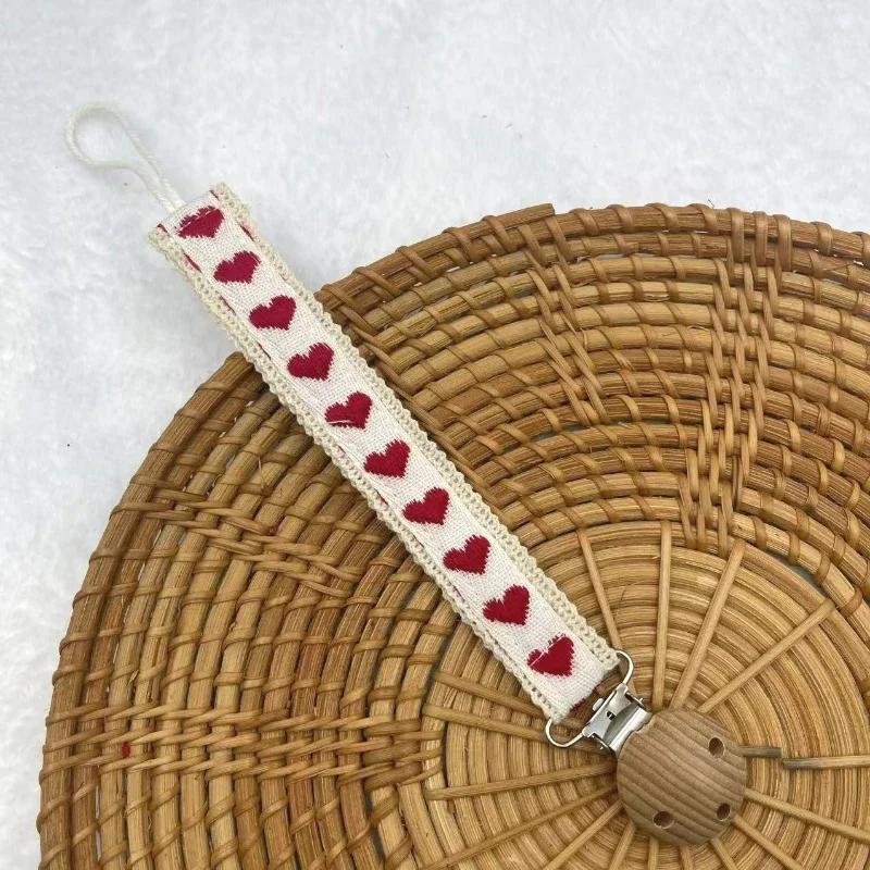 Chaîne de sucette en bois pour bébé, imprimé floral mignon, porte-mamelon factice, garde, anneau de