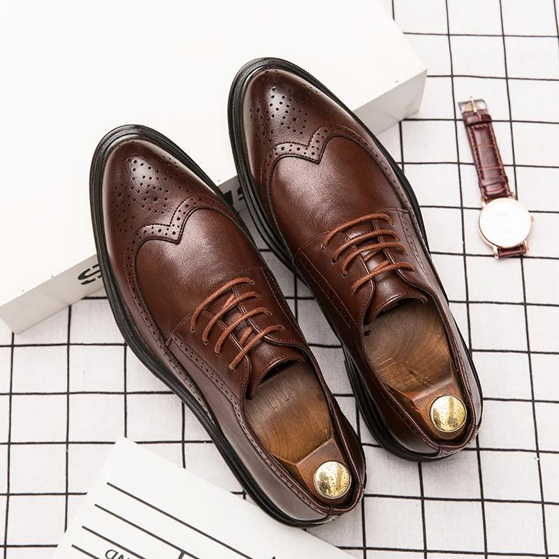 Chaussures en cuir formelles pour hommes, chaussures de bureau et de soirée, chaussures classiques b