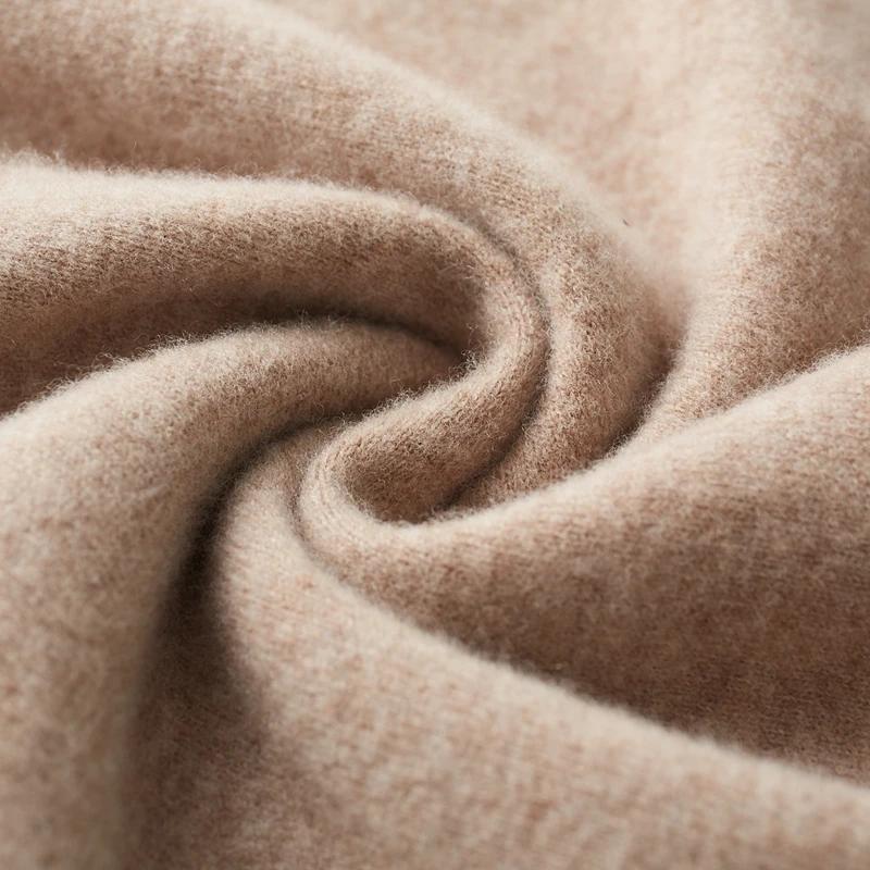Pull une pièce à revers haut pour homme, 100% laine Pure, prêt à porter, automne et hiver, tricoté d
