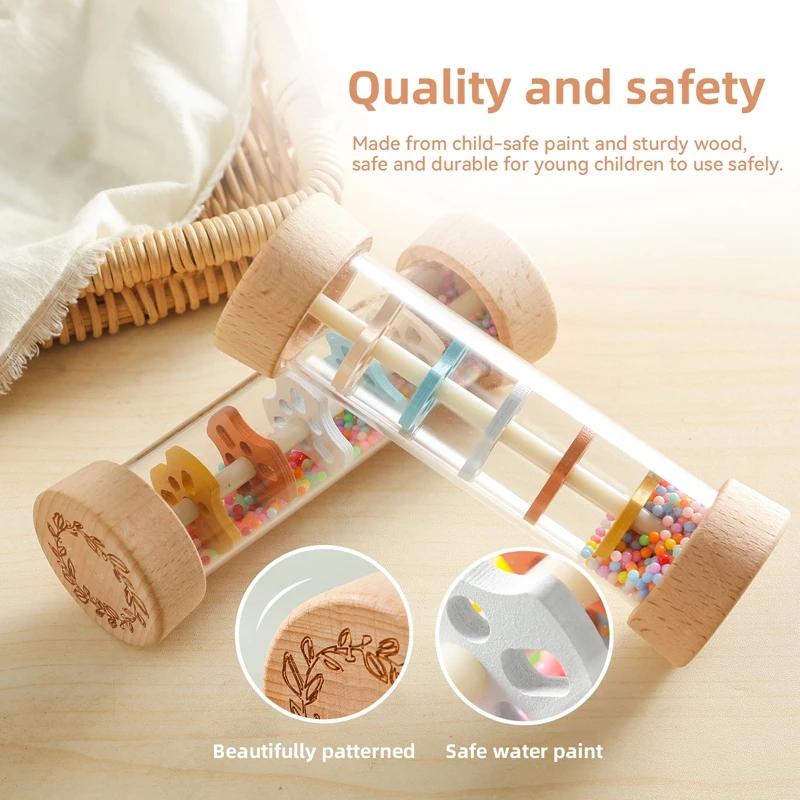 Jouets mentaires oriels Montessori pour enfants, anciers de pluie pour bébé, sablier arc-en-ciel, ho