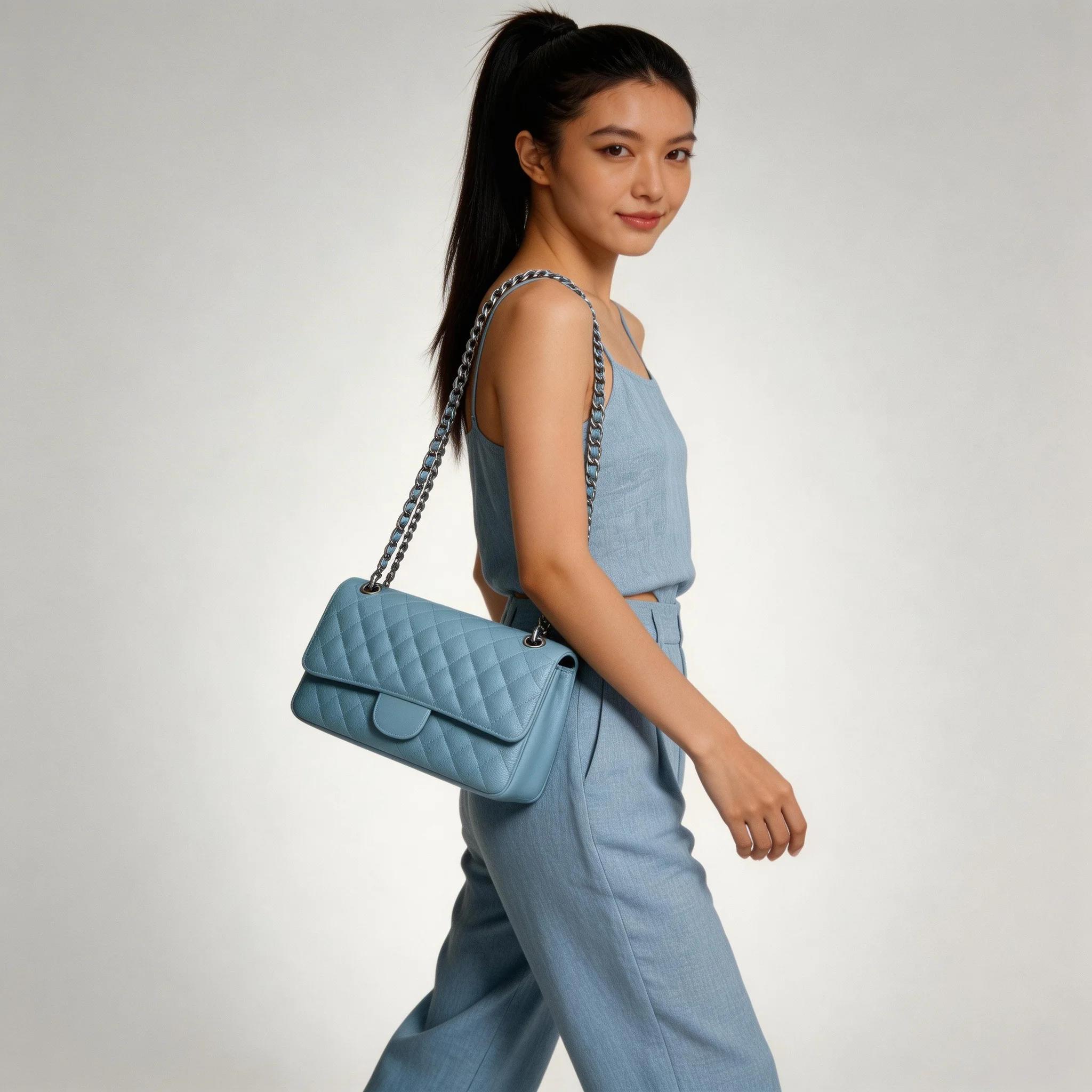 Sac à bandoulière pour femme, nouveau sac carré à motif diamant, taille moyenne, avec bandoulière ch