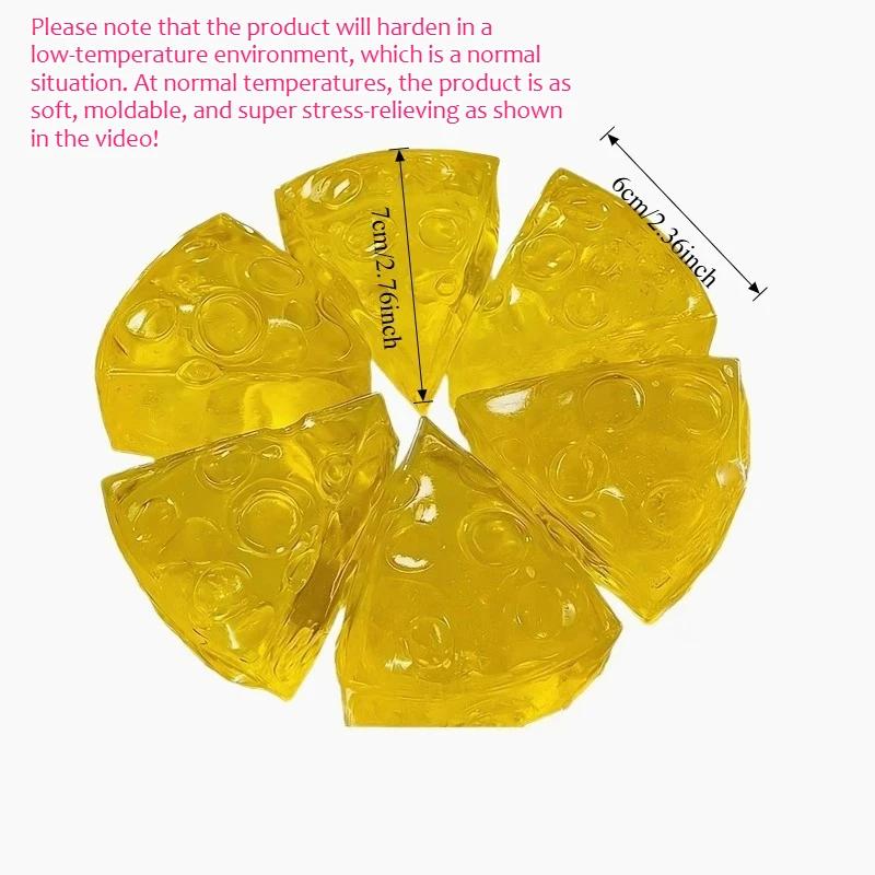 Jouets sensoriels anti-stress en forme de carré de fromage moelleux, super doux, jouets à presser en