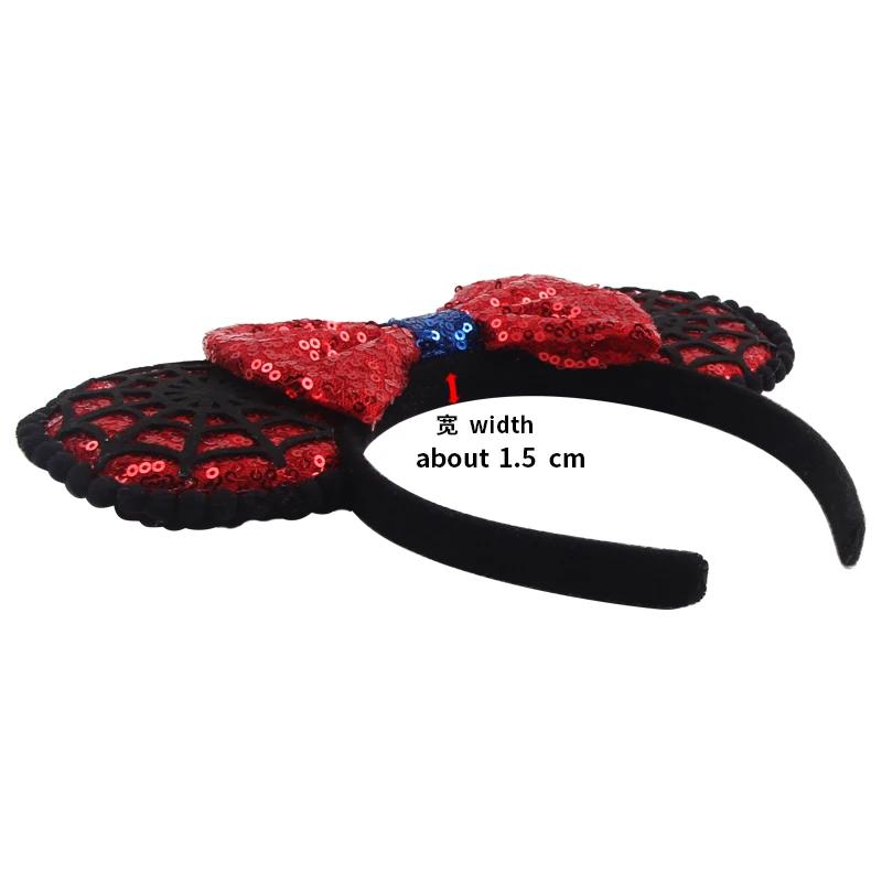 Serre-tête Disney 2026 avec oreilles de Mickey pour filles et femmes, avec sequins et nœud de 5 pouc