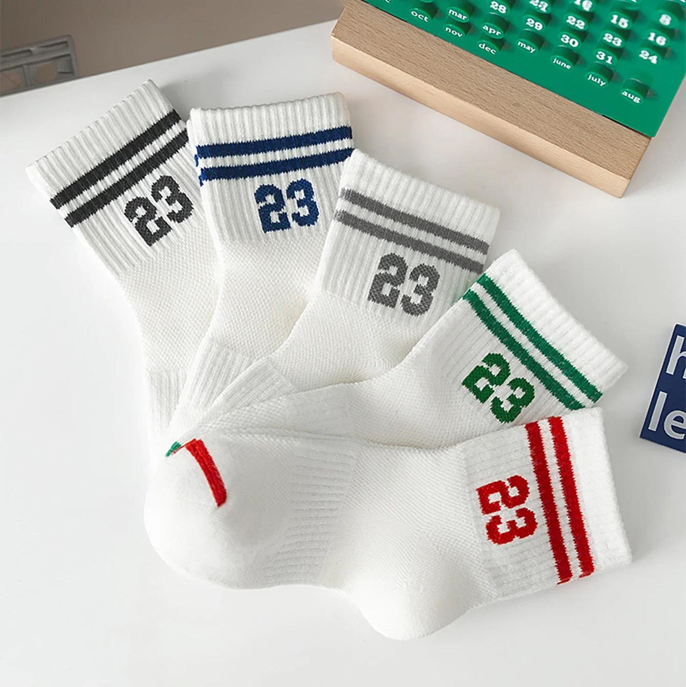 5 paires de chaussettes pour enfants, chaussettes fines en maille respirante pour l'été, chaussettes