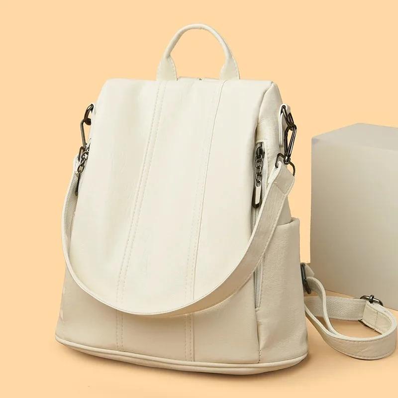 Nouveau sac à dos antivol, sacs à main de haute qualité en cuir souple, sac vintage pour femme, sacs