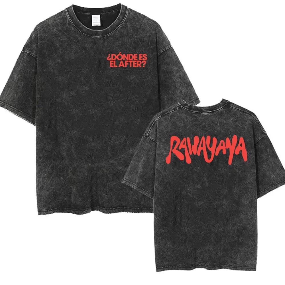T-shirts Rawayana Donde Es El After 2026 Nouveau Album pour Hommes et Femmes, T-shirt Vintage Lavé à