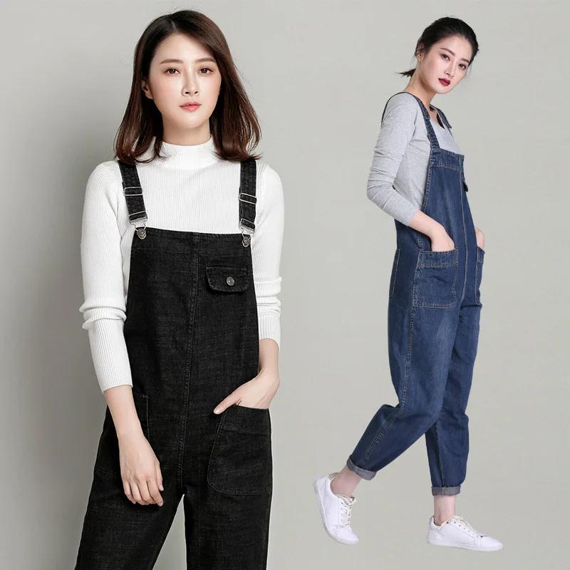 Denim vêtements de maternité ample décontracté femme femmes pantalon jarretelles combinaisons salope