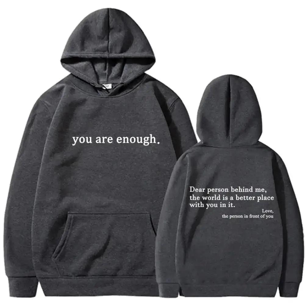 Automne hiver hommes à capuche cher personne derrière moi vous êtes assez imprimer mode sweat Hip Ho