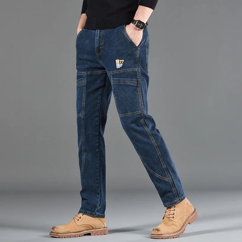 Jean imprimé à Six poches pour hommes, petit Style coupe droite, vêtements décontractés et confortab