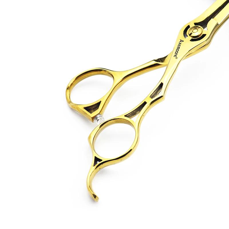 Ciseaux de coiffure professionnels 6 pouces, ensemble de ciseaux de coiffeur dorés, outils de coupe