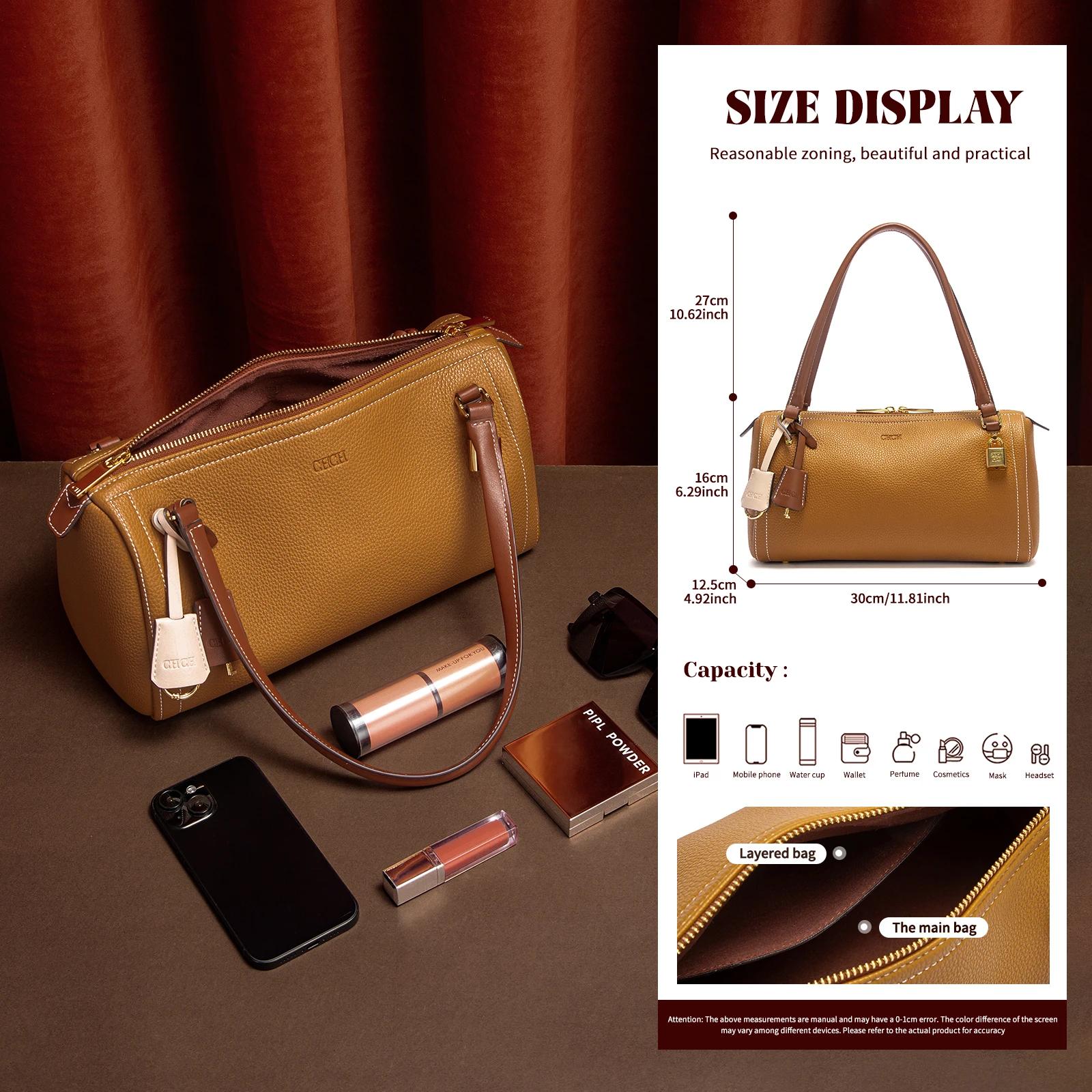 Sac Boston pour femmes automne nouveau sac à bandoulière marron Simple sac à main Texture de haute q