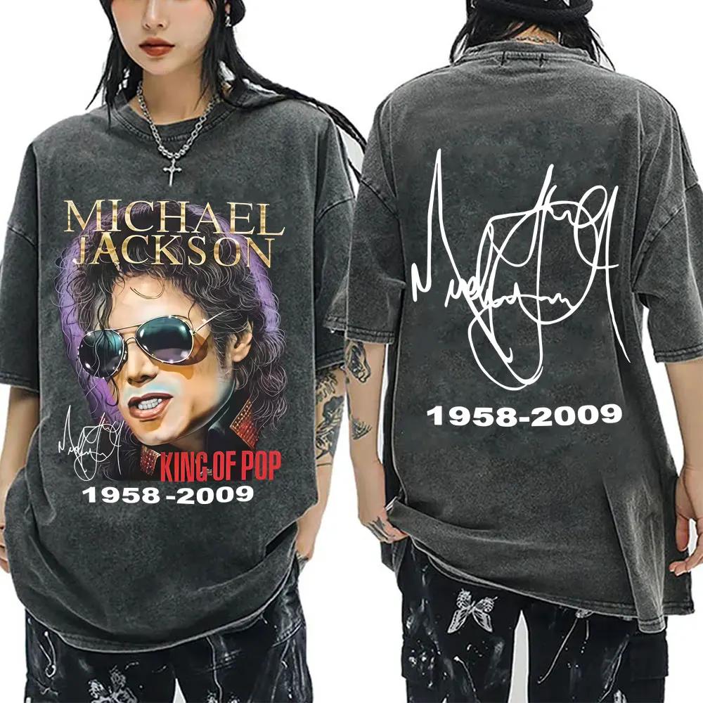 Classique Michael Jackson roi du Pop lavé Vintage T-shirt hommes femmes mode rétro Rock T-shirts hom