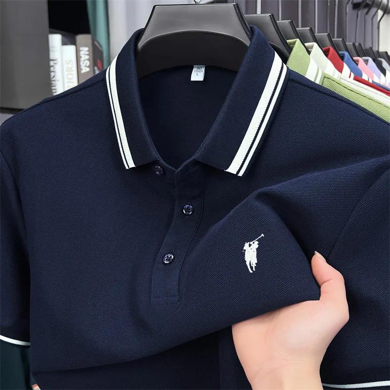 100% coton marque de luxe manches courtes polo shirt hommes nouveau classique pony broderie été T-sh