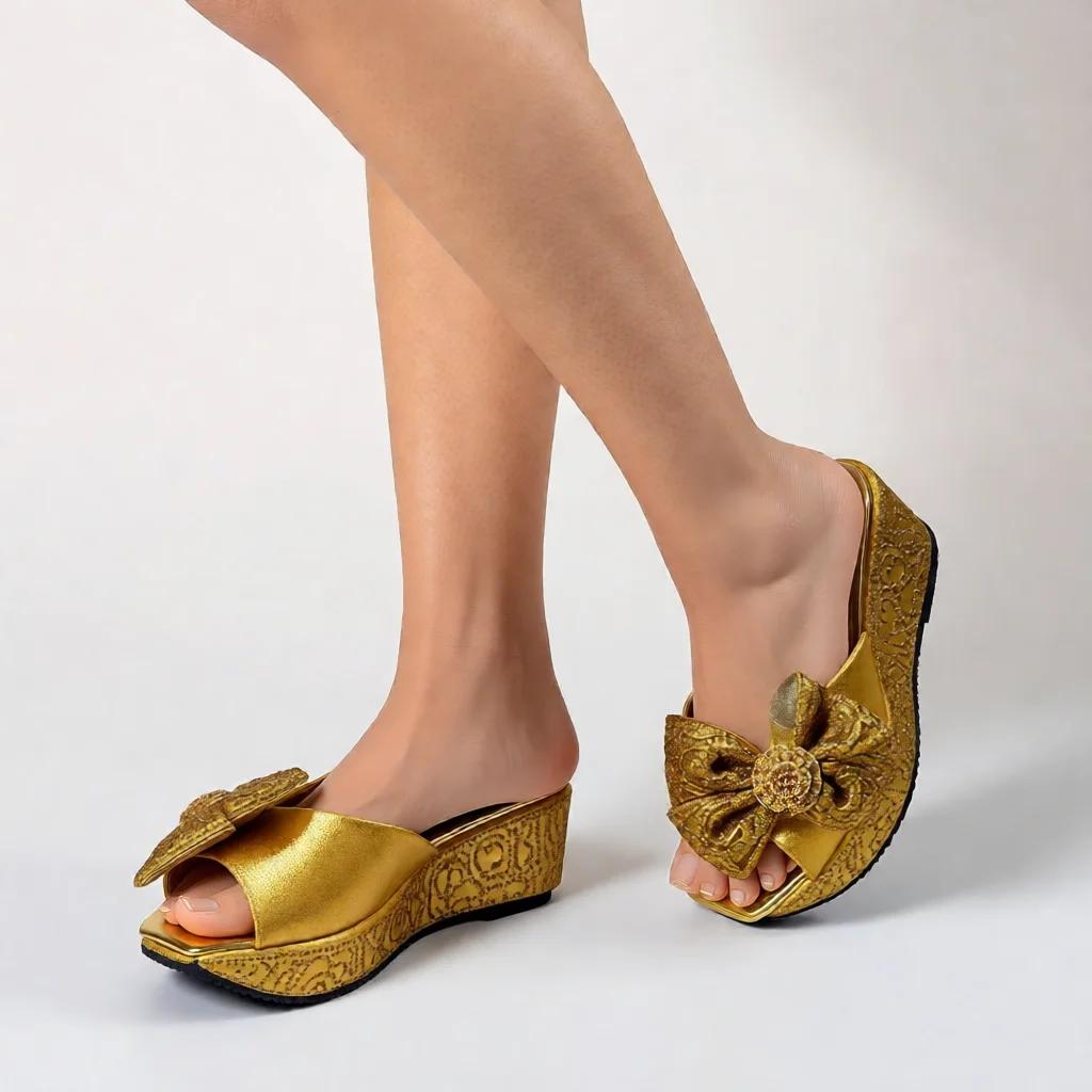 Dernier design – Chaussures de luxe à fleurs pour femmes, escarpins de soirée nigériens à talons hau