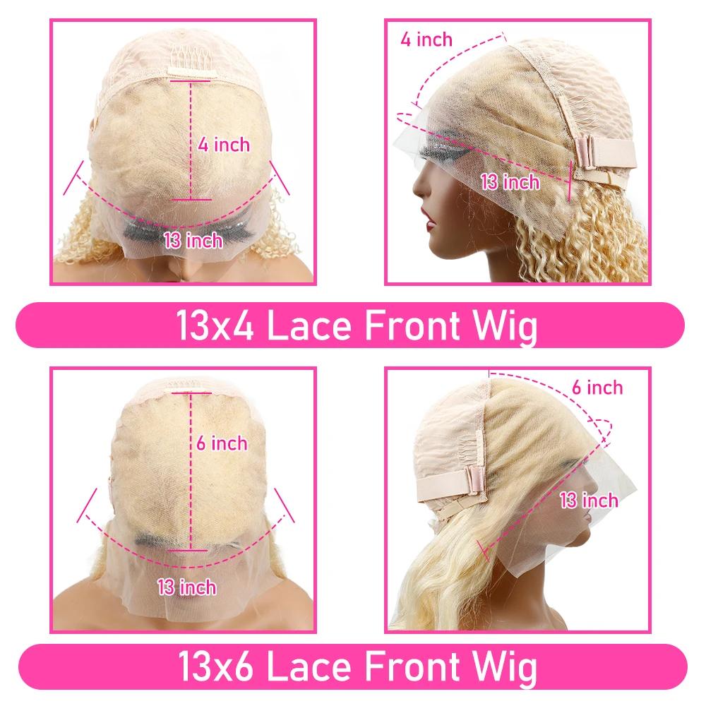 Perruque Lace Front Wig Body Wave Brésilienne Naturelle, Cheveux Humains Colorés, Blond Miel Transpa