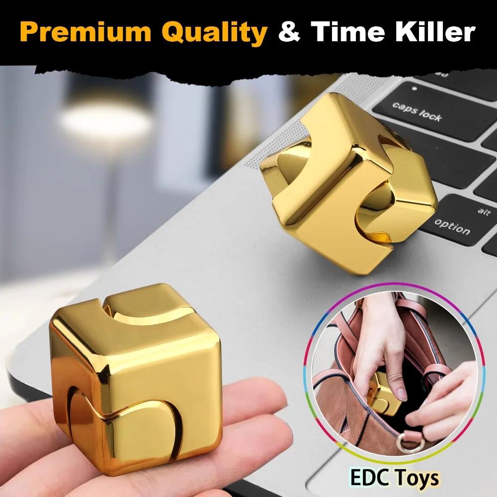 Alliage Cube Spinner doigt Gyroscope Fidget Anti-Stress jouets adulte bureau maison voyage Portable