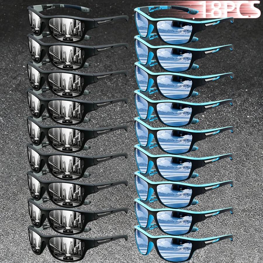 18 Paires de Lunettes de Soleil Sportives Vintage Camouflage pour Hommes et Femmes, Idéales pour la