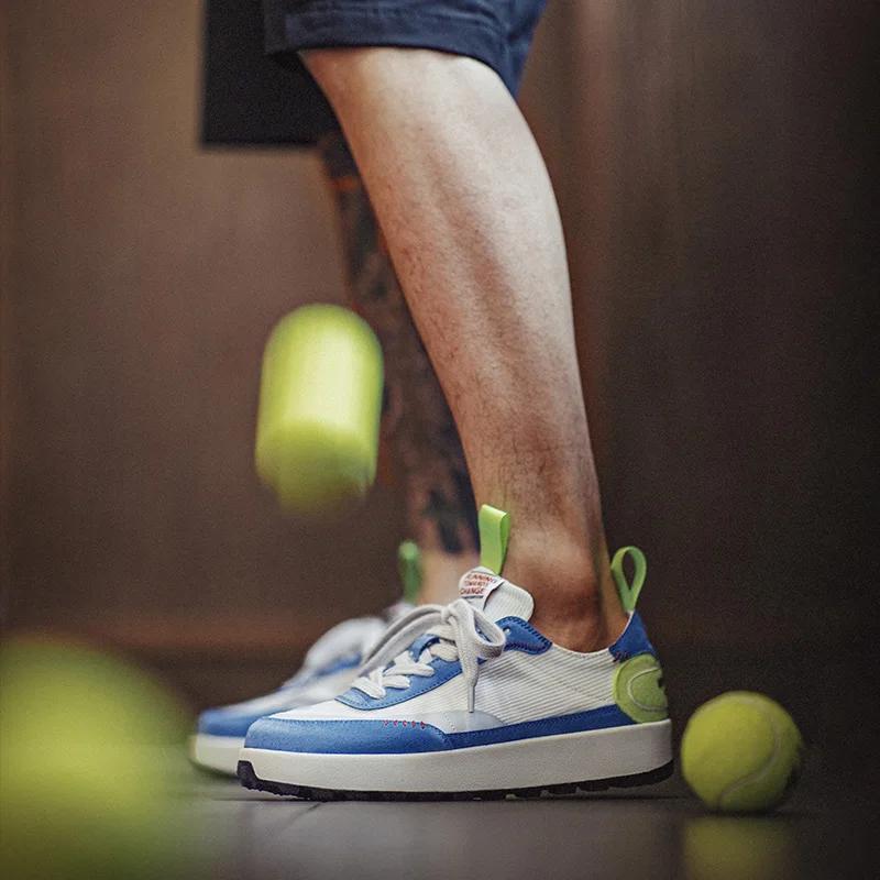 Maden été couleur-bloc maille chaussures de course hommes respirant bas-haut Tennis baskets à semell