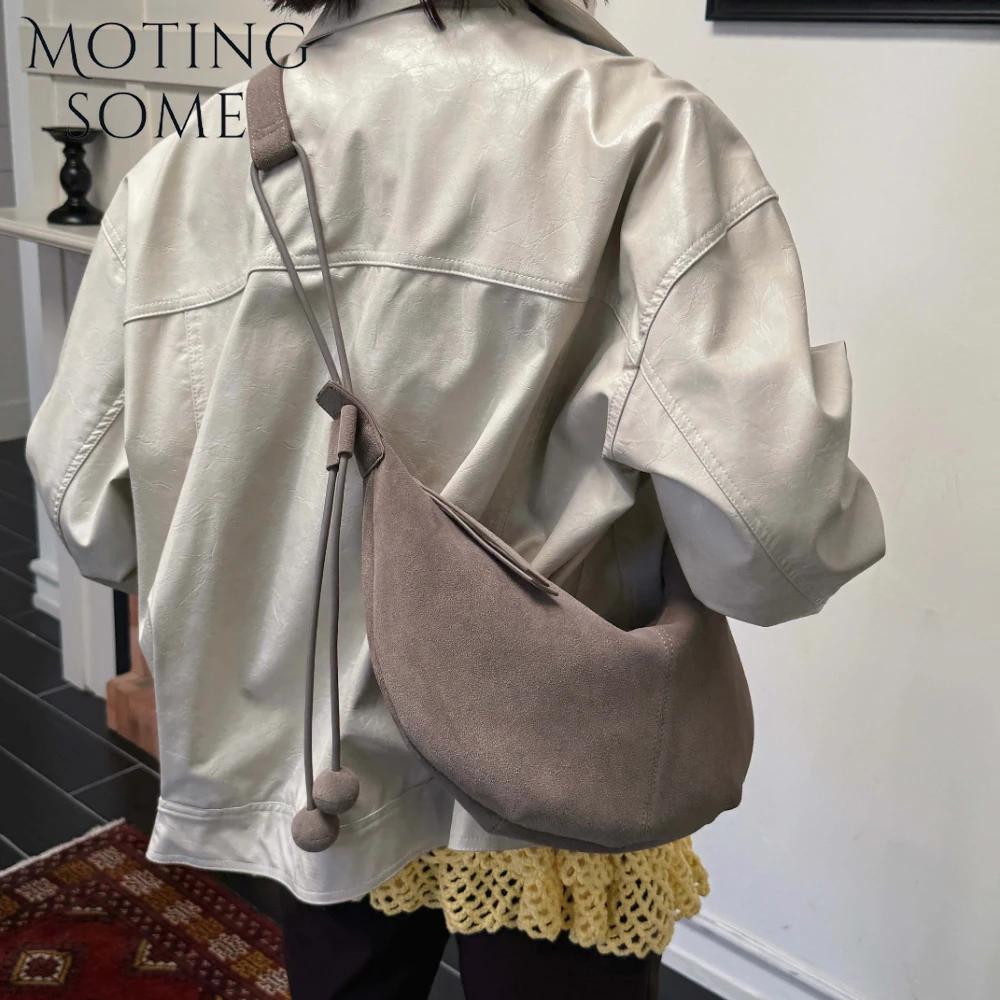 Motingsome sacs de selle en daim naturel en cuir véritable sacs de luxe pour femmes sac à bandoulièr