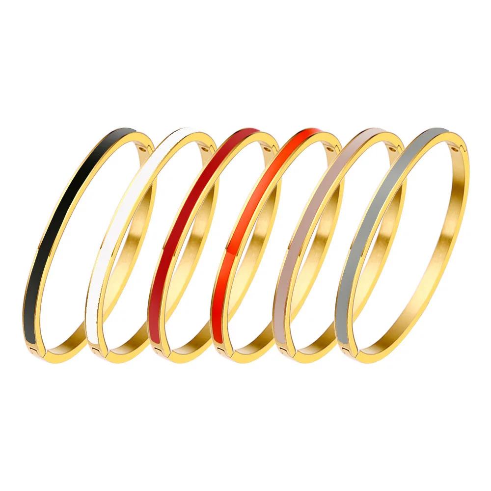 Bracelets de luxe en émail Orange coloré pour femmes, cadeau de fête, à la mode, bijoux originaux en
