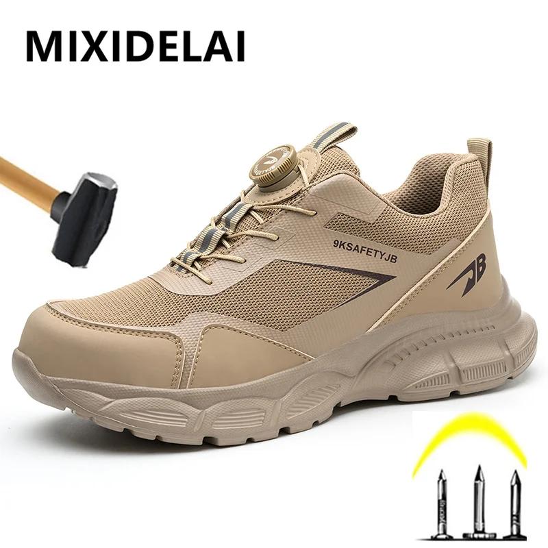 Chaussures de travail respirantes pour hommes et femmes, chaussures de sécurité anti-écrasement et a