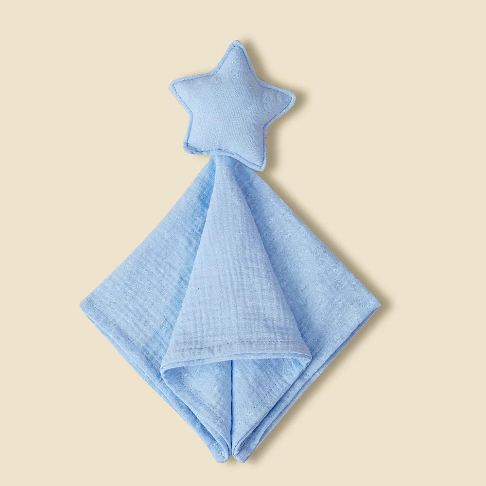 Couverture confortable en mousseline de coton pour bébé, poupée de chat mignon pour nourrissons et e