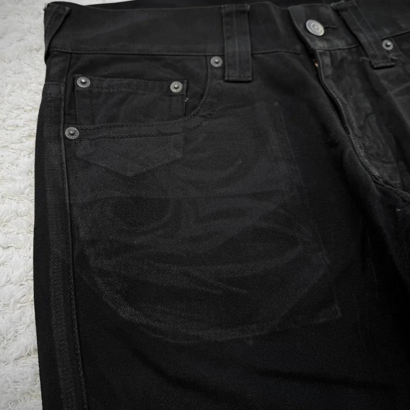 vintage X ray épilation tribal broderie hommes jeans évasés gothique haute rue unisexe punk slim fit