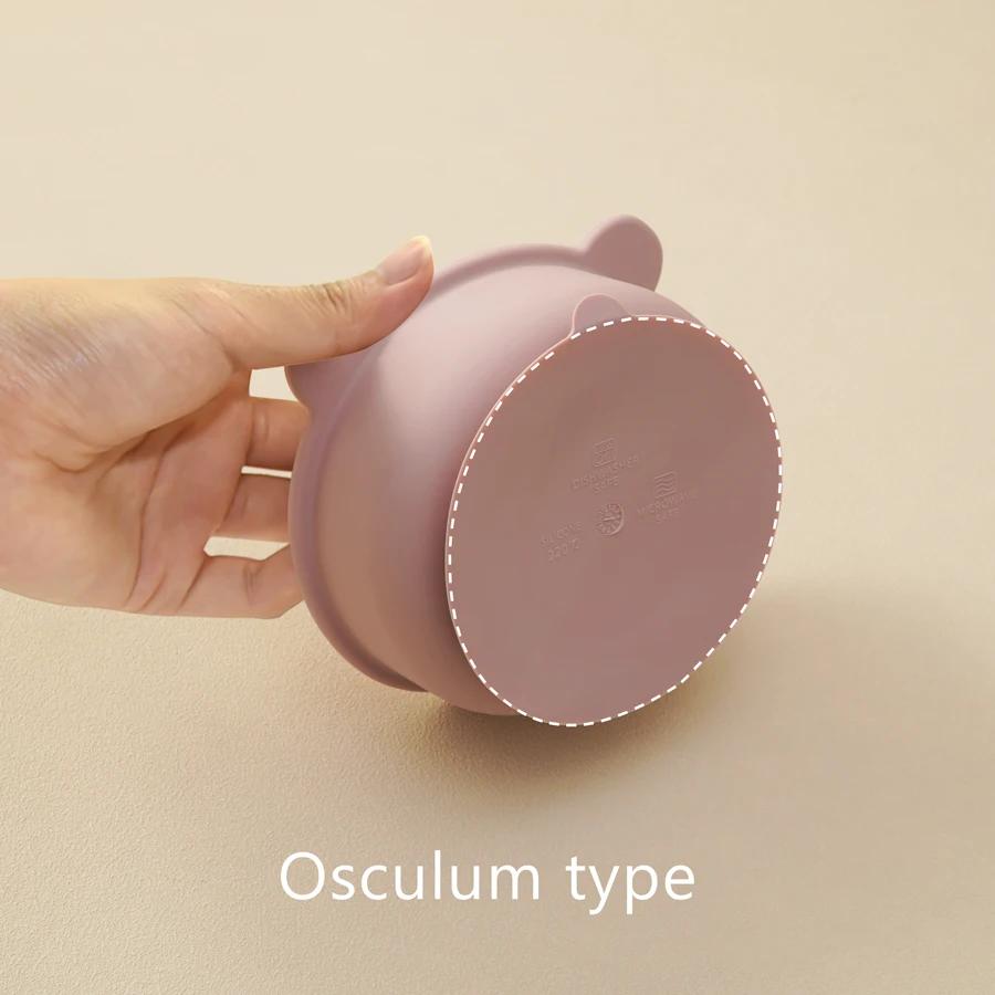 Vaisselle en Silicone pour bébé, ensemble de dîner à aspiration, formation à l'alimentation, article