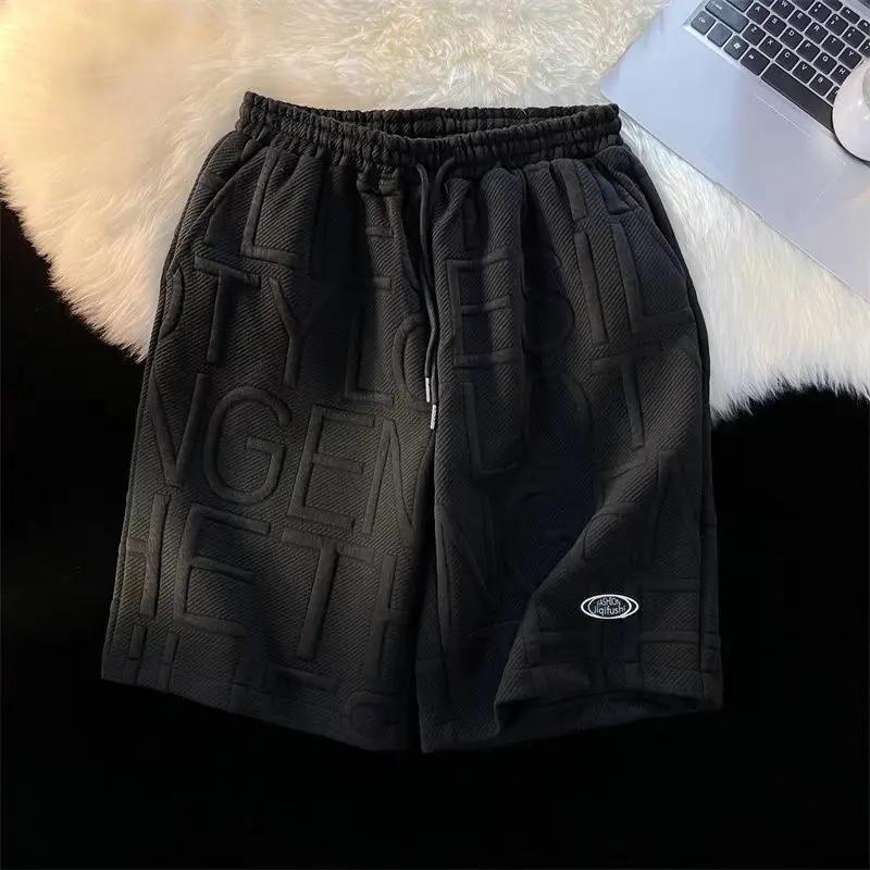 Short pour hommes été course décontracté Jogging Sport pantalon court lettre imprimer couleur unie c