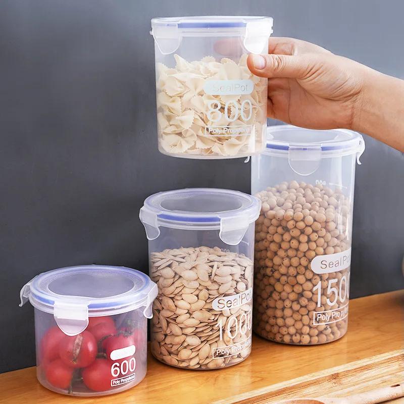 Boîte de rangement scellée transparente, 1 à 4 pièces, réservoir de stockage de céréales alimentaire