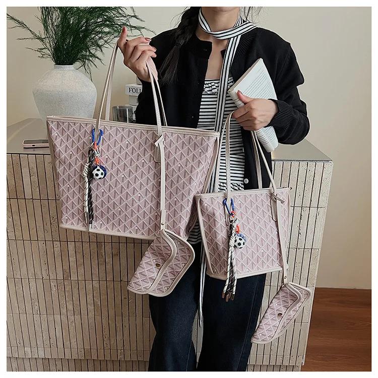 Sac fourre-tout imprimé grande capacité pour femme, sac à bandoulière vintage à lettres, nouveau sac