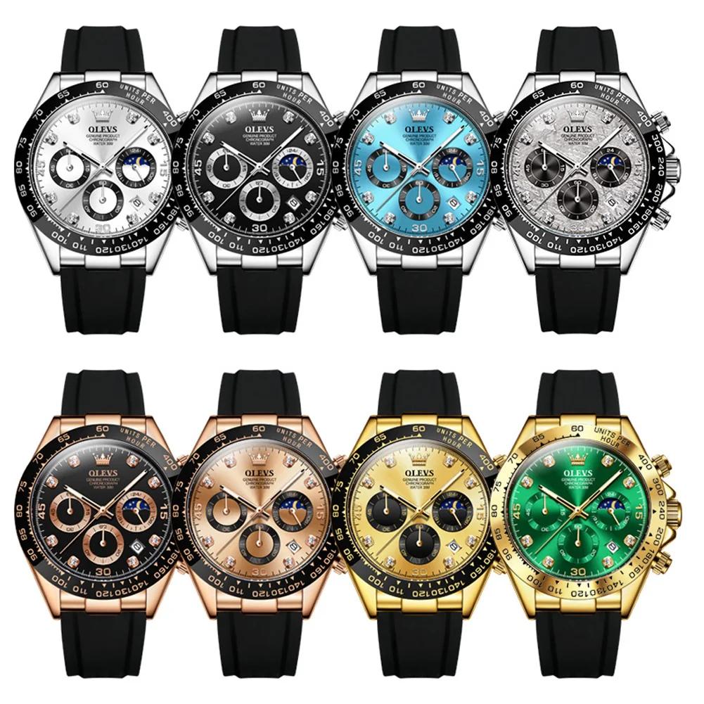 OLEVS-Montre à Quartz de Luxe pour Homme, Étanche, Shoe, Marque Supérieure, Date, Chronographe, deho