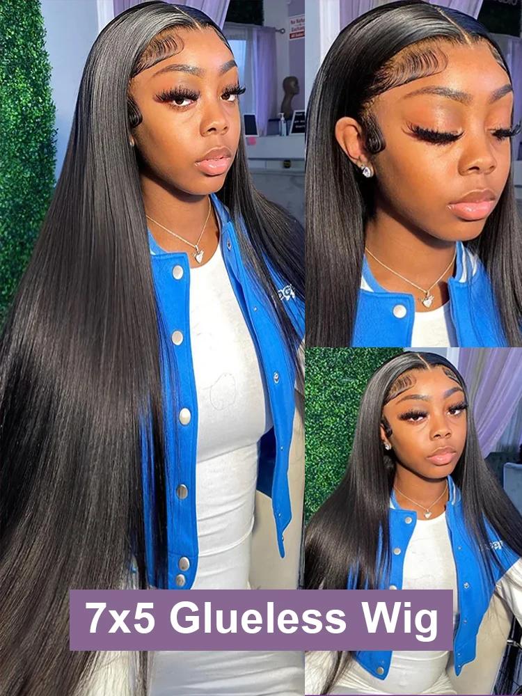 Perruque Lace Front Wig sans colle naturelle, cheveux humains, pre-plucked, avec baby-hairs, pre-plu