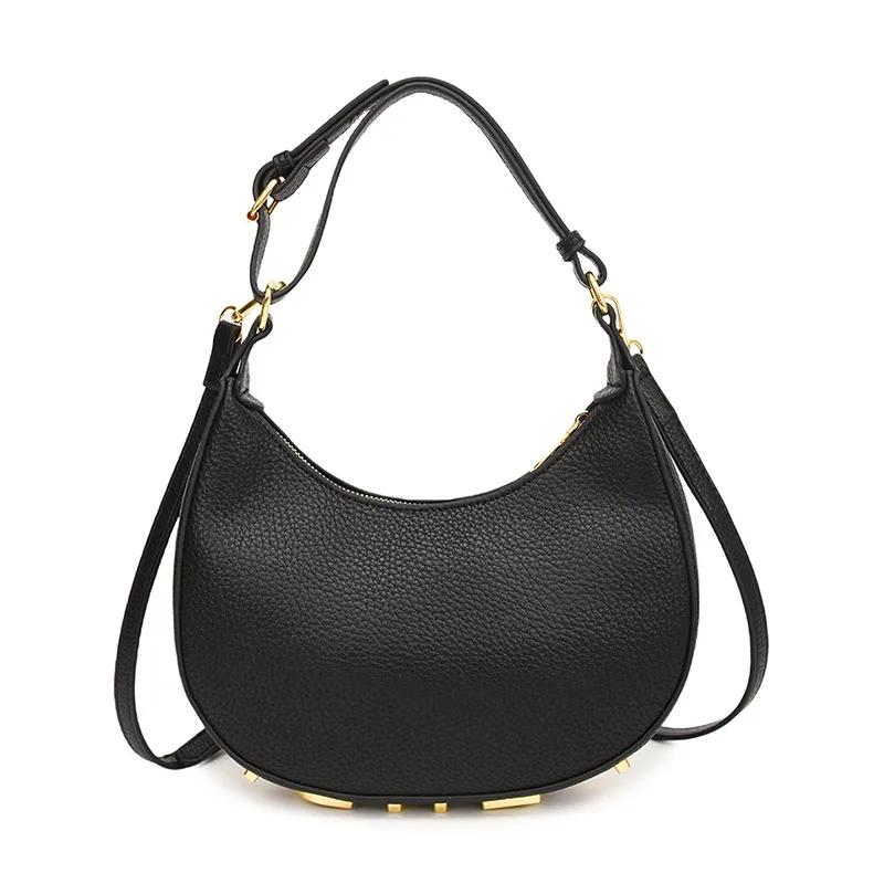 Sac hobo en cuir véritable pour femmes, sac à bandoulière élégant, sac à main de luxe pour le quotid