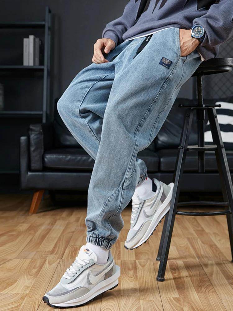 Jean de jogging grande taille pour hommes 6XL 7XL 8XL Streetwear noir bleu pantalon Cargo en Denim d