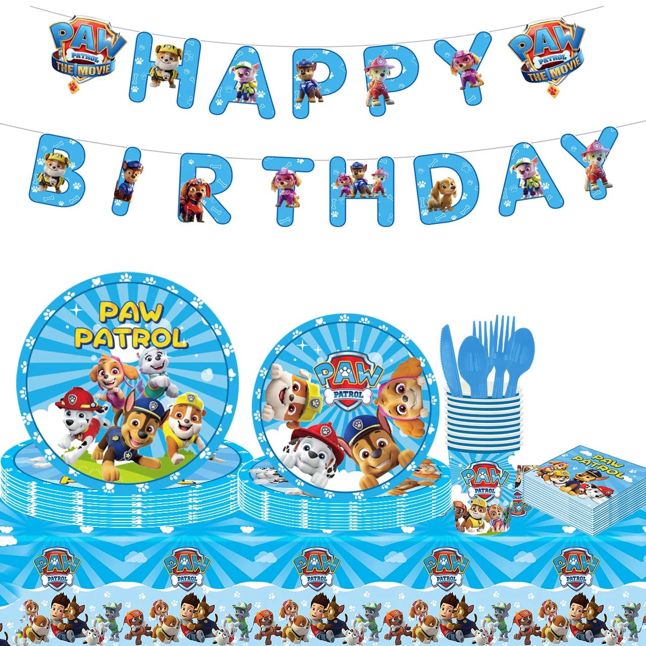 Nappe d'anniversaire Paw Patrol, jetable, couverture de Table, réception-cadeau pour bébé, Paw Patro