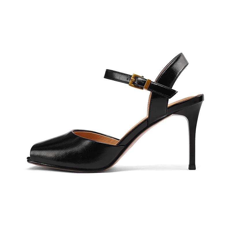 Sandales à bout ouvert tendance SmallHut Nouveauté 2026 pour femme, talons hauts fins, noires et rou