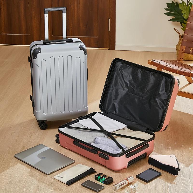 Valise à bagages de 20 à 28 pouces avec roulettes, sac de voyage avec porte-gobelet et support pour