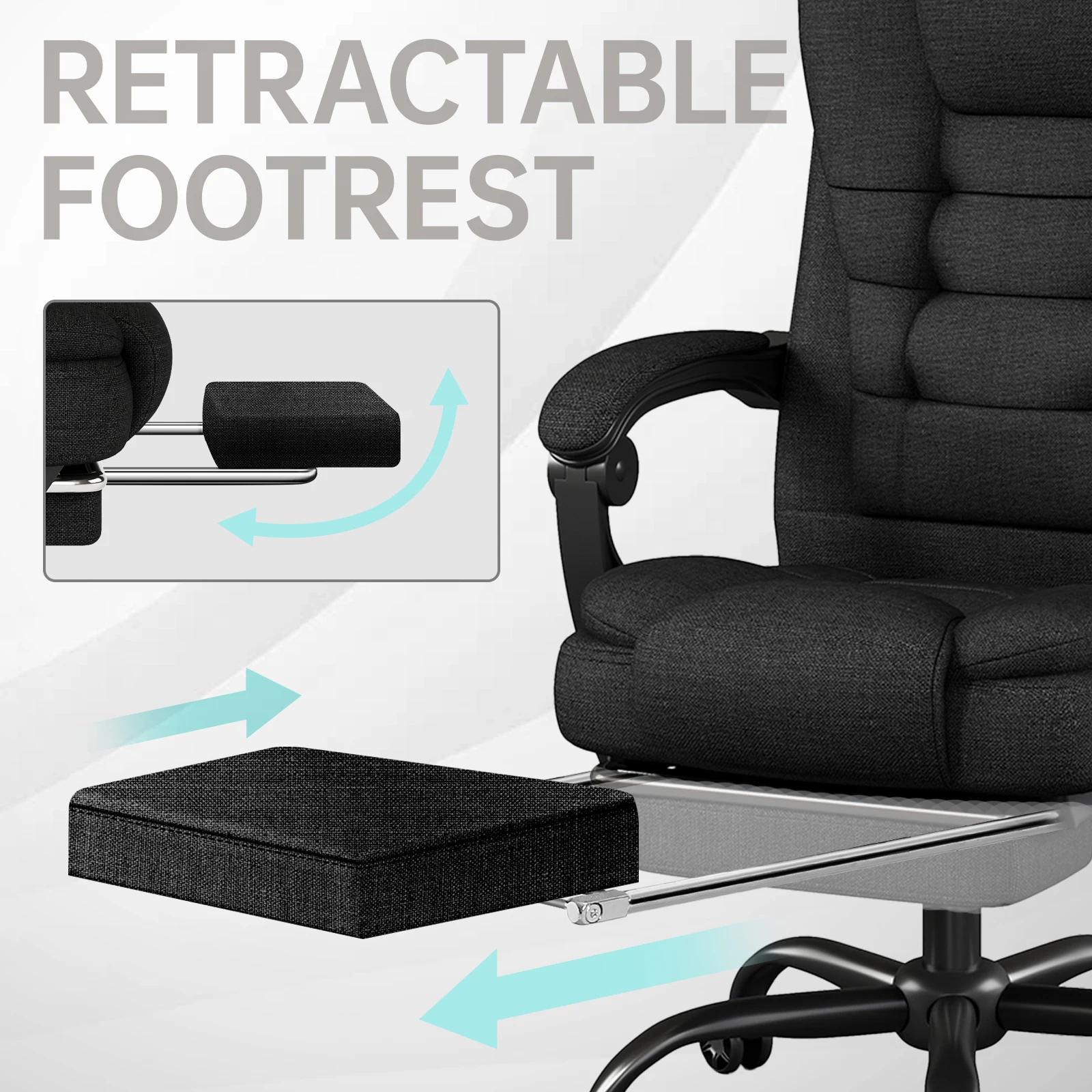 Chaise de bureau de direction ergonomique – Chaise à dossier haut avec appui-tête et soutien lombair