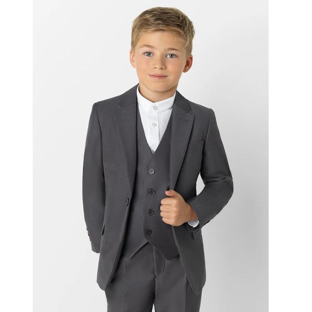 Costumes pour garçons, 3 pièces, revers cranté, ensembles à un bouton pour enfants, Chic, quotidien,