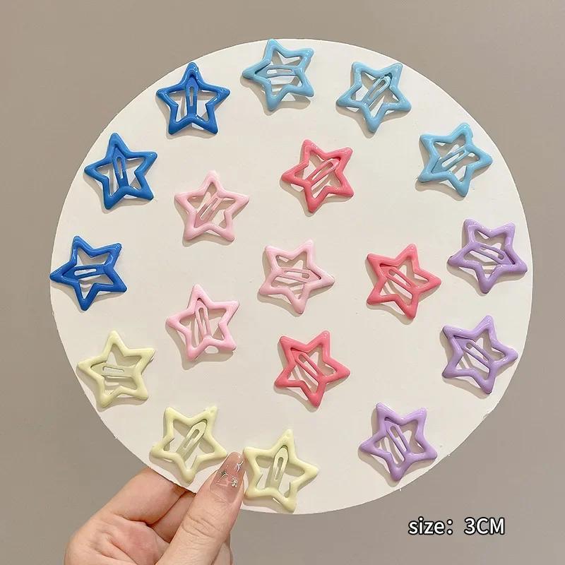Pinces à cheveux étoiles colorées BB pour filles, 20 pièces, jolies épingles à cheveux décoratives,