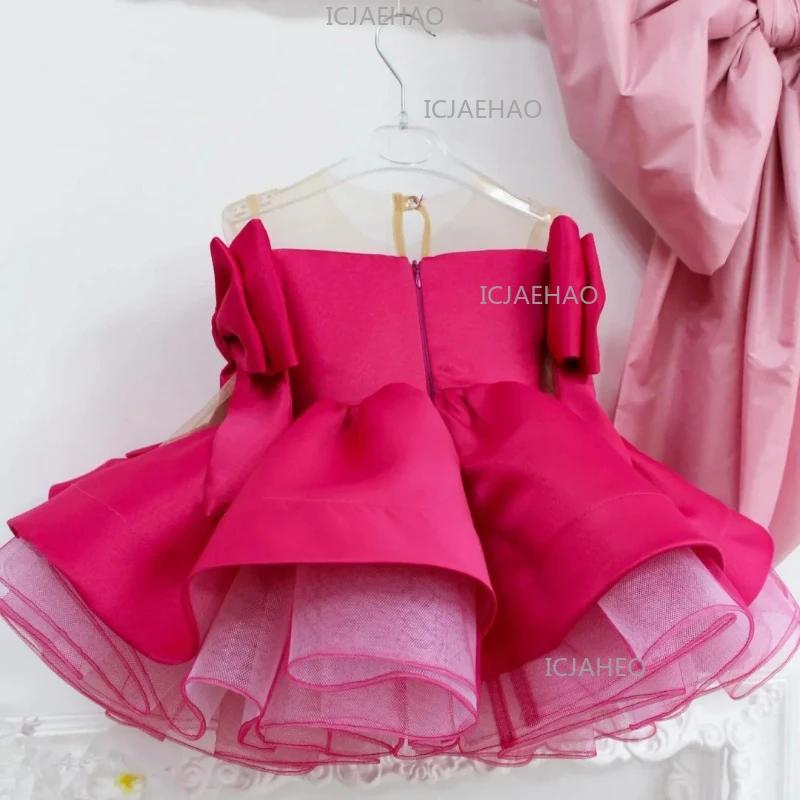 Robe de Princesse en Satin Moelleux pour Filles 2026, Robe de Demoiselle d'Honneur, Tenue Formelle S