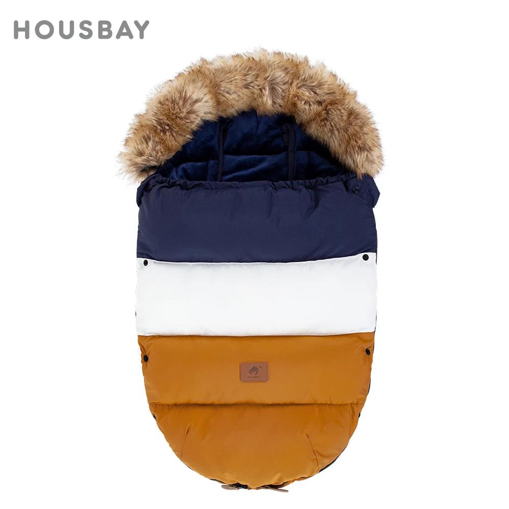 Chancelière de Poussette d'Hiver pour Bébé de 0 à 24 Mois, Sac Enveloppant, Patchwork Bleu Marine, C