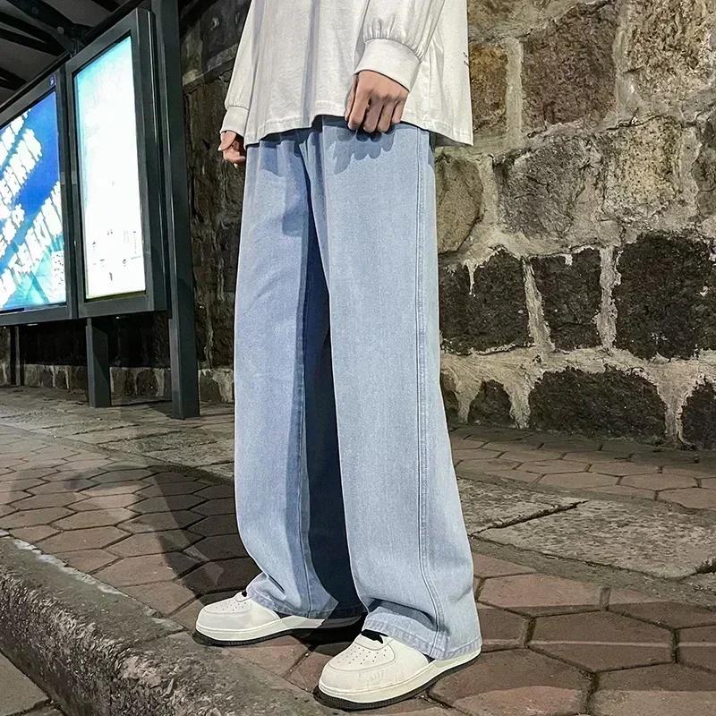 Nouveaux jeans américains à cordon de serrage pour hommes, printemps-automne, pantalons décontractés
